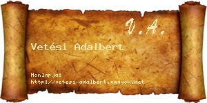Vetési Adalbert névjegykártya